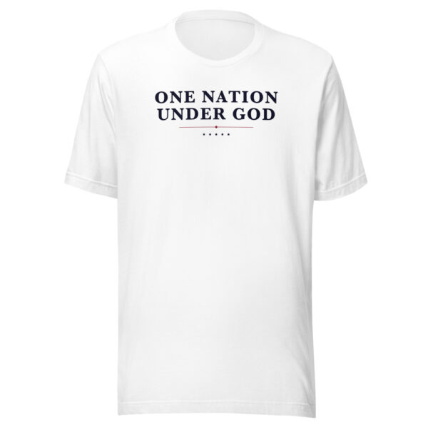 One Nation Under God Tee on a white shirt
