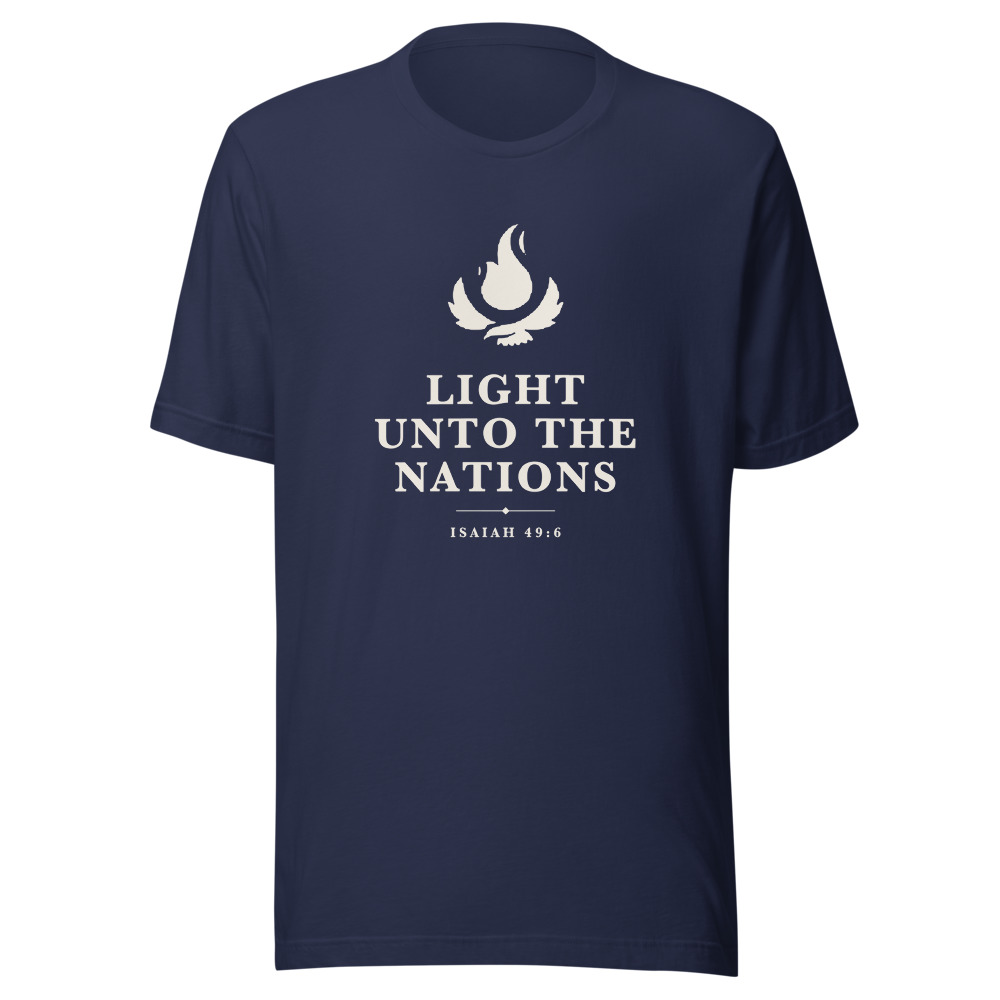 The Light Unto the Nations Tee, navy, front