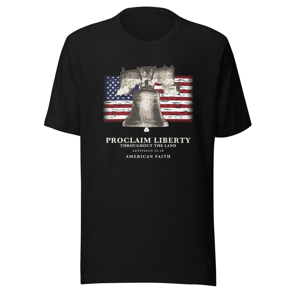 The Proclaim Liberty Tee, black, front