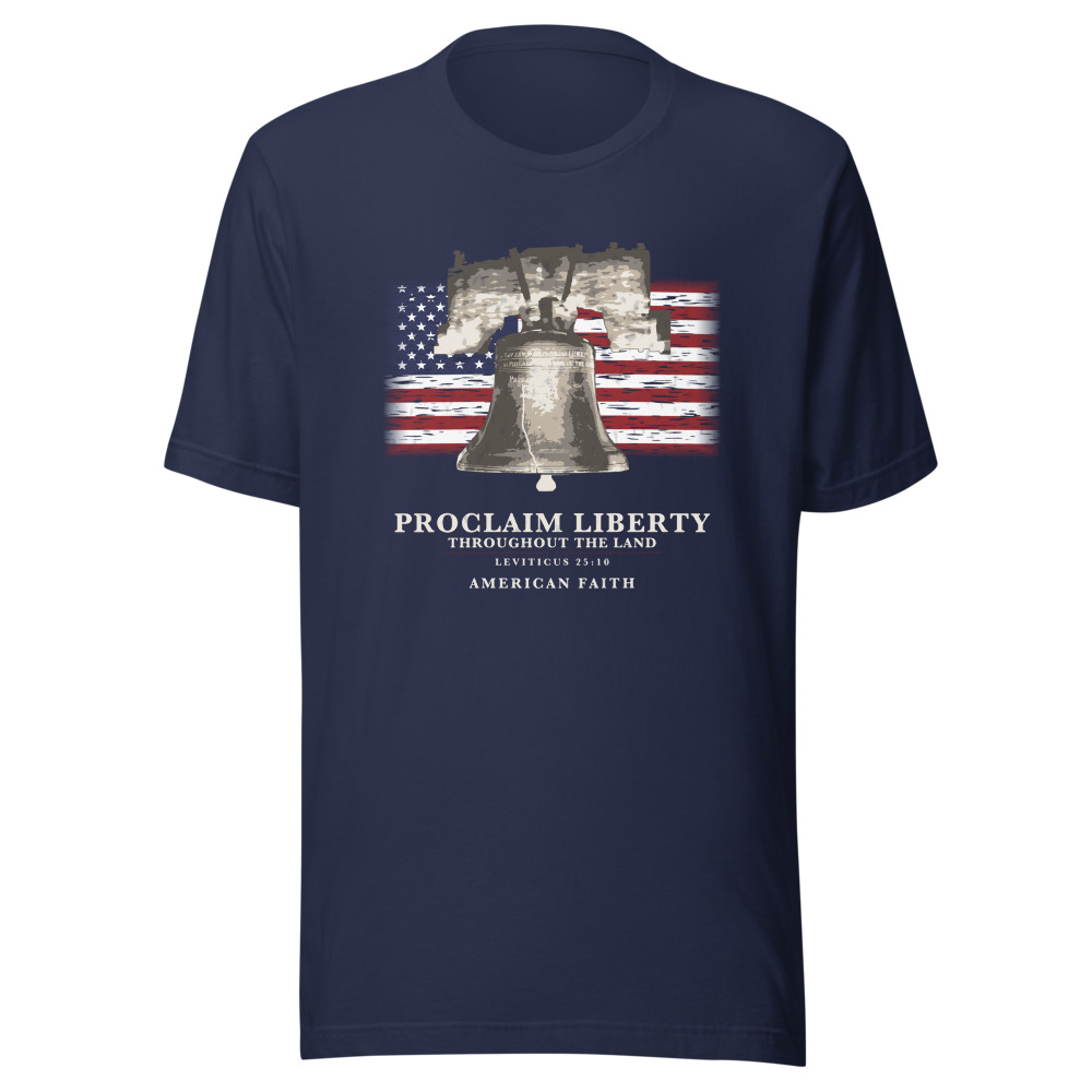The Proclaim Liberty Tee, navy, front