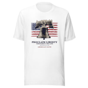 The Proclaim Liberty Tee, white, front
