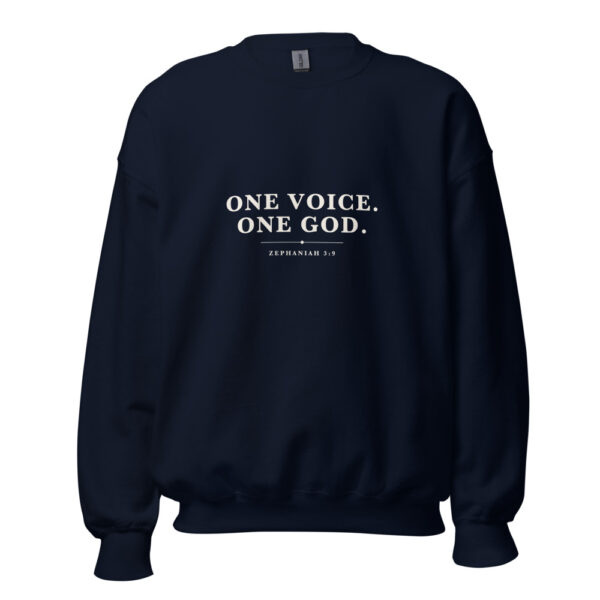 The One Voice One God Sweatshirt, navy, front