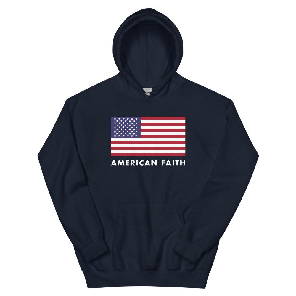 The American Flag hoodie in navy, front