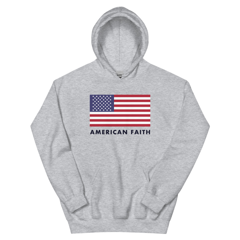 The American Flag hoodie in sport grey, front