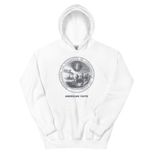 Benjamin Franklin Moses Seal hoodie in white, front