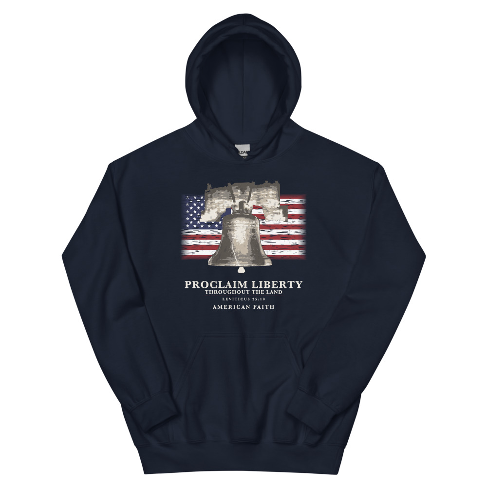 Proclaim Liberty hoodie in navy, front