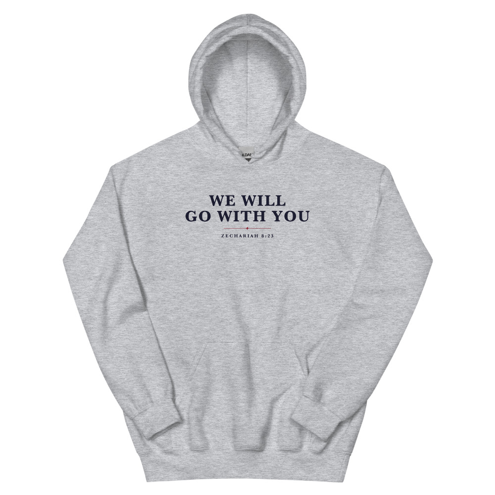 We Will Go With You hoodie in sport grey, front